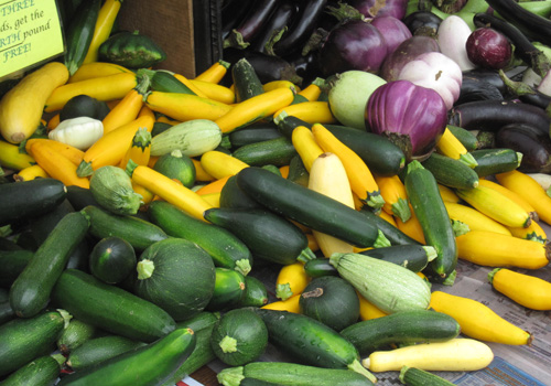 Deconstructed ratatouille at the market this summer.